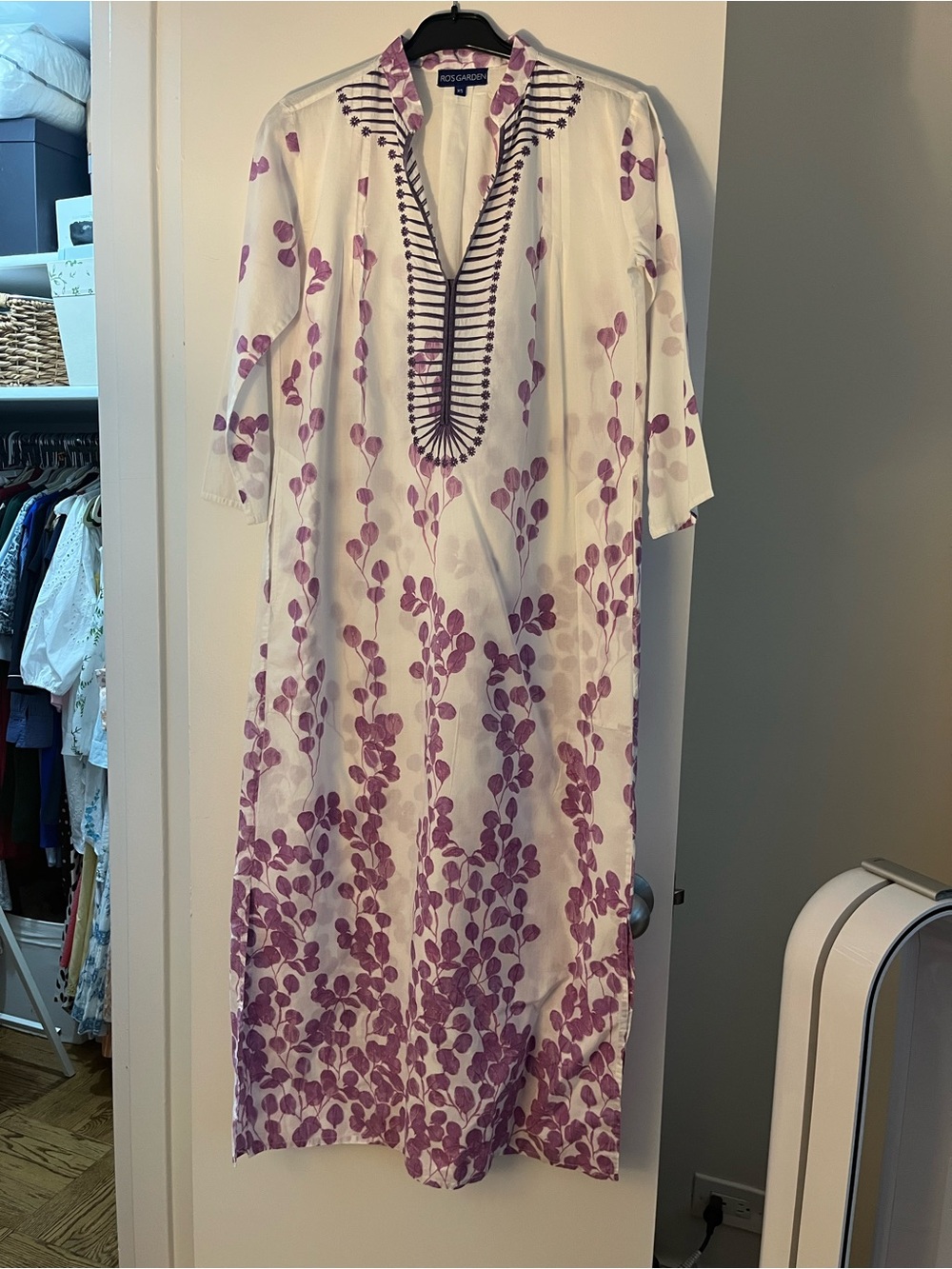 Ro’s Garden/Tuckernuck Lavender Floral Clorinda Cotton Kaftan - XS